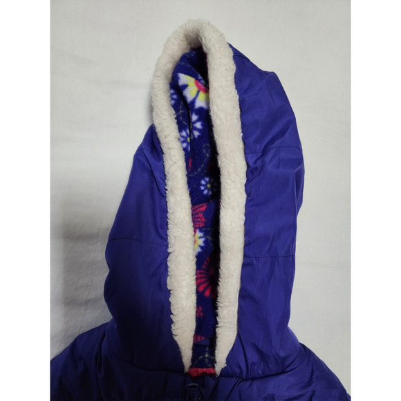 London Fog Floral Purple Puff Jacket for Little Girl Size M 5 - 6 - Picture 9 of 13